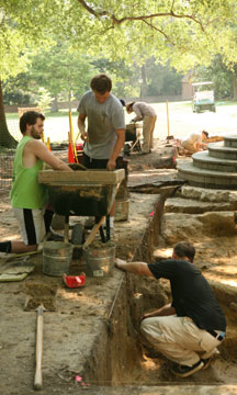 Archeologists work at the Brafferton dig site